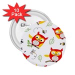 Seamless-pattern-vector-owl-cartoon-with-bugs 2.25  Buttons (10 pack)  Front