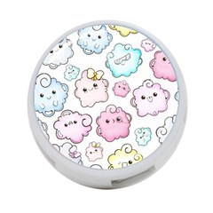 Cute-doodle-cartoon-seamless-pattern 4-port Usb Hub (one Side)