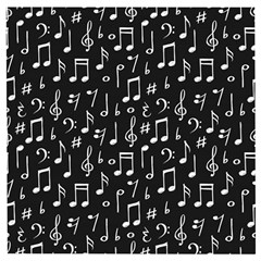 Chalk-music-notes-signs-seamless-pattern Wooden Puzzle Square by Salman4z