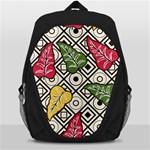 Leaves Foliage Batik Seamless Backpack Bag Front