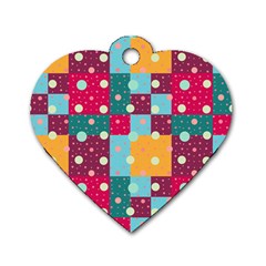 Background Pattern Texture Design Dots Wallpaper Dog Tag Heart (one Side) by pakminggu