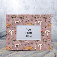 Mushrooms Autumn Fall Pattern Seamless Decorative White Tabletop Photo Frame 4 x6 
