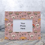 Mushrooms Autumn Fall Pattern Seamless Decorative White Tabletop Photo Frame 4 x6  Front