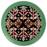 Vector Illustration Of Ukrainian Folk Seamless Pattern Ethnic Ornament Border Element Traditional Color Wall Clock Front