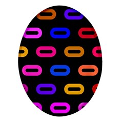Pattern Background Structure Black Oval Glass Fridge Magnet (4 Pack)
