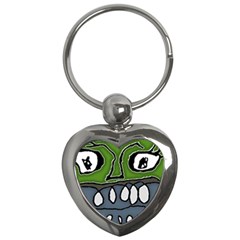 Extreme Closeup Angry Monster Vampire Key Chain (heart) by dflcprintsclothing