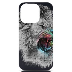 Lion King Head Iphone 14 Pro Black Uv Print Case