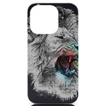 Lion King Head iPhone 14 Pro Black UV Print Case Front