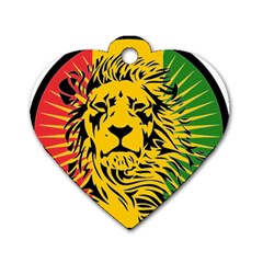 Lion Head Africa Rasta Dog Tag Heart (one Side) by Mog4mog4