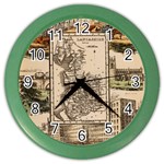 Antique Map Railway Lines Railway Train Char Color Wall Clock Front