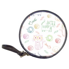 Cats And Food Doodle Seamless Pattern Classic 20-cd Wallets