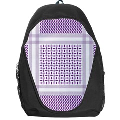 Square Purple Pattern Bead Purple Keffiyeh Purple Geometric Headdress Angle Violet Rectangle Backpack Bag by Bakwanart