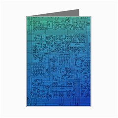 Blue And Green Circuit Board Wallpaper Circuit Board Sketch Mini Greeting Card by Bakwanart