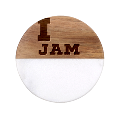 I Love Jam Classic Marble Wood Coaster (round)  by ilovewhateva