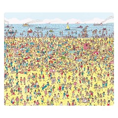 Waldo Cartoon Where s Wally Water Sky Sea Day Nature Premium Plush Fleece Blanket (small)