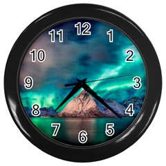 Amazing Aurora Borealis Colors Wall Clock (black)