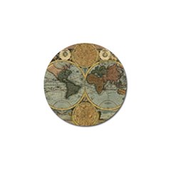 Vintage World Map Travel Geography Golf Ball Marker (4 Pack)