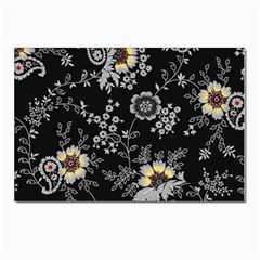 White And Yellow Floral And Paisley Illustration Background Postcard 4 x 6  (pkg Of 10) by Cowasu