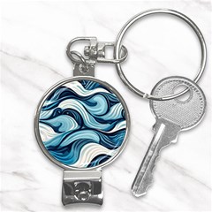 Pattern Ocean Waves Arctic Ocean Blue Nature Sea Nail Clippers Key Chain