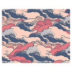 Waves Ocean Sea Water Pattern Rough Seas Two Sides Premium Plush Fleece Blanket (medium)