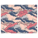 Waves Ocean Sea Water Pattern Rough Seas Two Sides Premium Plush Fleece Blanket (Medium) 60 x50  Blanket Back