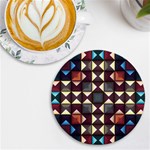 Symmetry Geometric Pattern Texture UV Print Round Tile Coaster Front