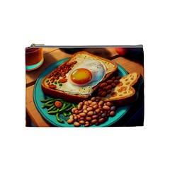 Breakfast Egg Beans Toast Plate Cosmetic Bag (medium)