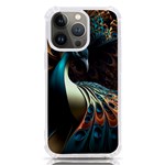 Peacock Bird Feathers plumage Colorful Texture Abstract iPhone 13 Pro TPU UV Print Case Front