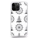 Marine-nautical-seamless-pattern-with-vintage-lighthouse-wheel iPhone 14 Pro Max TPU UV Print Case Front