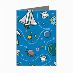 About-space-seamless-pattern Mini Greeting Card by Wav3s