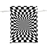 Optical Illusion Chessboard Tunnel Lightweight Drawstring Pouch (XL) Back