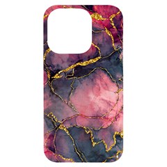 Pink Texture Resin Iphone 14 Pro Black Uv Print Case by Vaneshop