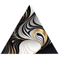 Pattern Gold Marble Wooden Puzzle Triangle by Vaneshop