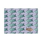 Fishes Pattern Background Theme Art Premium Plush Fleece Blanket (Mini) 35 x27  Blanket Front
