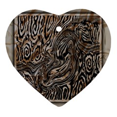 Zebra Abstract Background Heart Ornament (two Sides) by Vaneshop