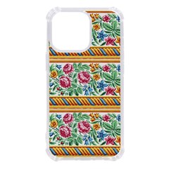 Flower Fabric Design Iphone 13 Pro Tpu Uv Print Case by Vaneshop