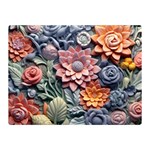 3d Flower Bloom Embossed Pattern Two Sides Premium Plush Fleece Blanket (Mini) 35 x27  Blanket Front