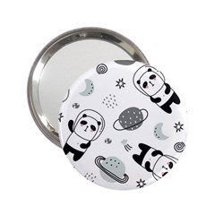 Panda Floating In Space And Star 2 25  Handbag Mirrors by Wav3s