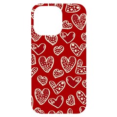 Vector Seamless Pattern Of Hearts With Valentine s Day Iphone 14 Pro Max Black Uv Print Case by Wav3s