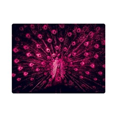 Peacock Pink Black Feather Abstract Premium Plush Fleece Blanket (mini)