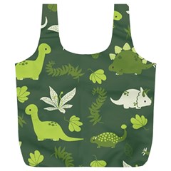 Cute Dinosaur Pattern Full Print Recycle Bag (xl)