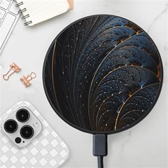 Abstract Dark Shine Structure Fractal Golden Wireless Fast Charger(black)