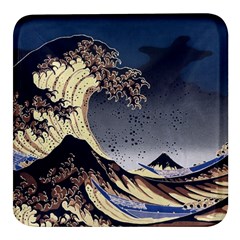 The Great Wave Off Kanagawa Japanese Waves Square Glass Fridge Magnet (4 Pack)