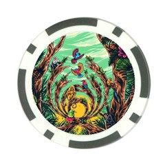 Monkey Tiger Bird Parrot Forest Jungle Style Poker Chip Card Guard