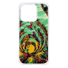 Monkey Tiger Bird Parrot Forest Jungle Style Iphone 14 Pro Tpu Uv Print Case by Grandong