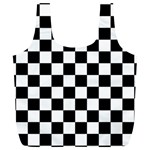 Black White Checker Pattern Checkerboard Full Print Recycle Bag (XL) Front