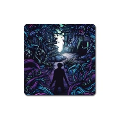 Horror Psychedelic Art Square Magnet
