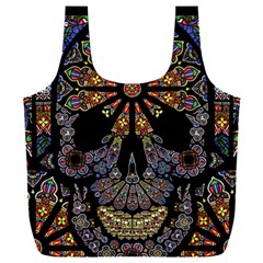 Skull Death Mosaic Artwork Stained Glass Full Print Recycle Bag (xxxl)