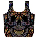Skull Death Mosaic Artwork Stained Glass Full Print Recycle Bag (XXXL) Back