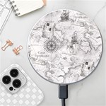 Vintage Cartography Atlas Nautical Map Wireless Fast Charger(White) Front